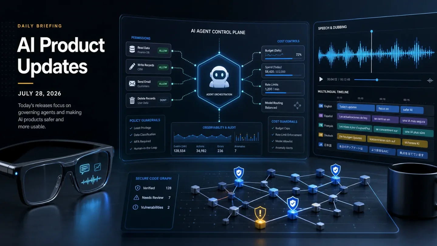 AI Product Updates, July 28: Agent Gateways, Smarter Glasses, and AI Security