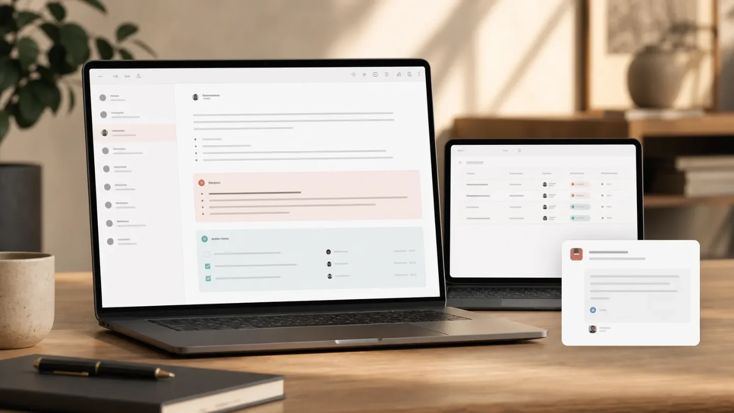 Turn finished Notion meeting notes into a project update and Slack recap