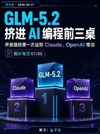 GLM-5.2 挤进 AI 编程前三桌：开源路线第一次站到 Claude、OpenAI 旁边