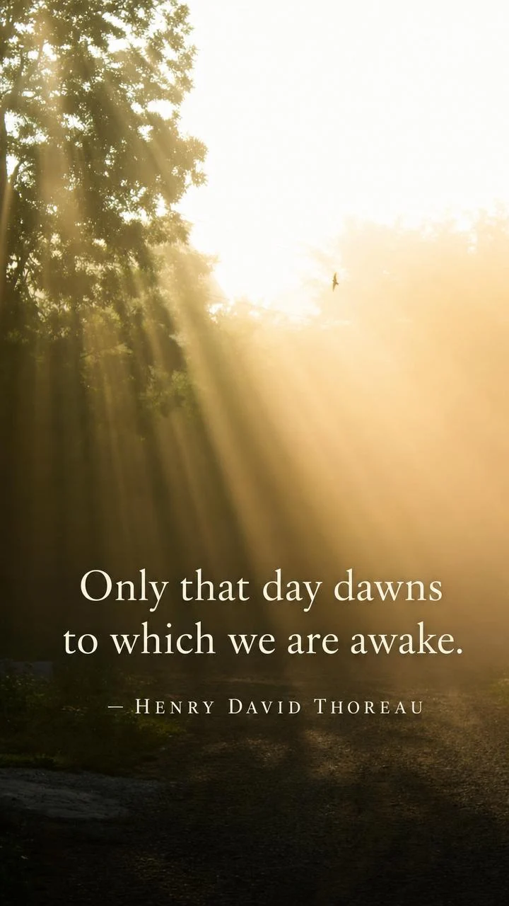 Only that day dawns to which we are awake — Thoreau