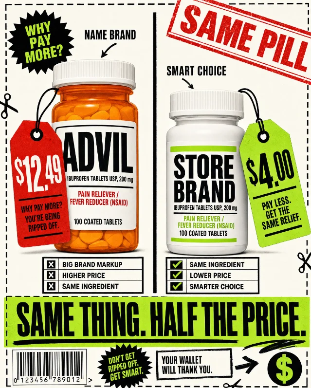 Advil vs. Generic Ibuprofen: Same Pill, $8 Cheaper
