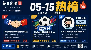 热榜速览｜05-15 下午至深夜：访华收官、世界杯版权落地、AI Skills 霸榜 GitHub
