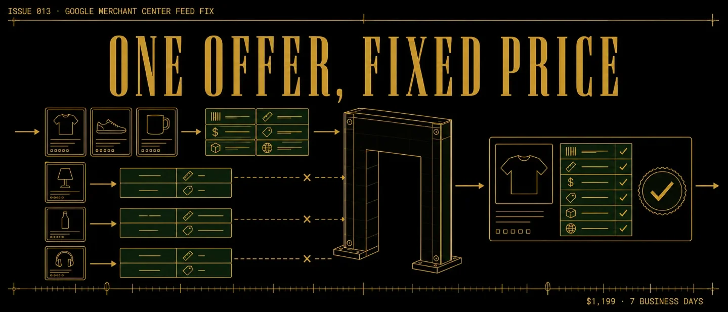 Issue 013 - Google Merchant Center Feed Fix: the $1,199 seven-day cleanup