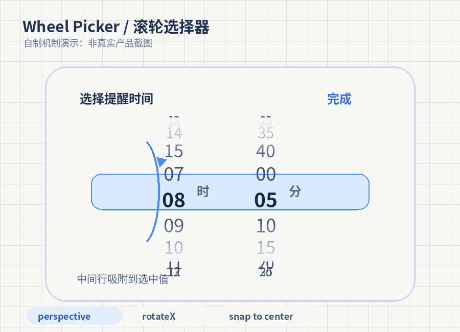滚轮选择器机制演示