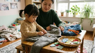3岁孩子扣子扣不上就发脾气，别急着代劳——把穿衣自理做成小游戏