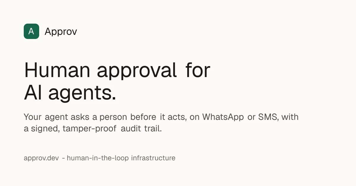 Approv给AI请了个审批人,但审批不是治理