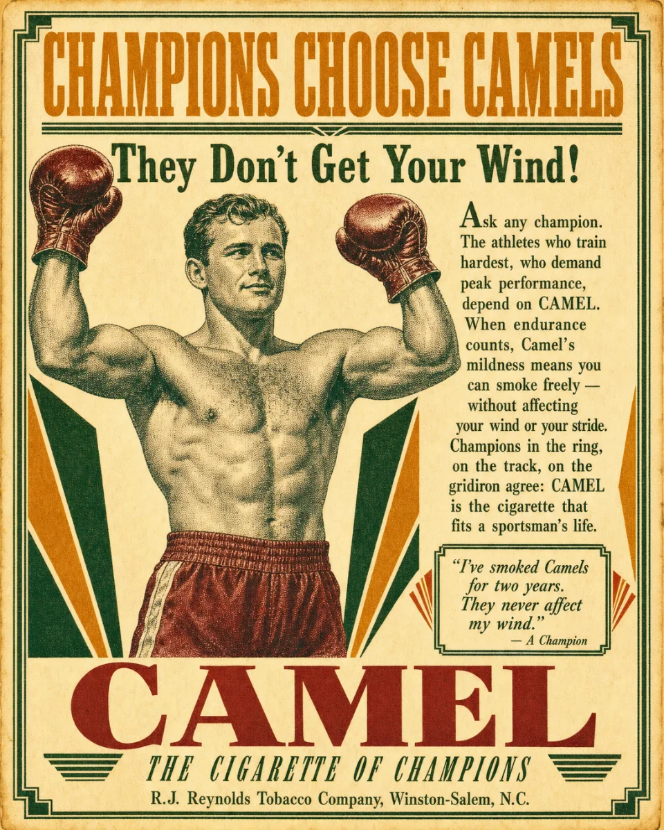 🥊 Camel ran ads featuring boxing champions. "They don't get your wind."