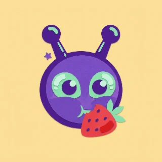 Cute Aliens Eat Earth Fruits