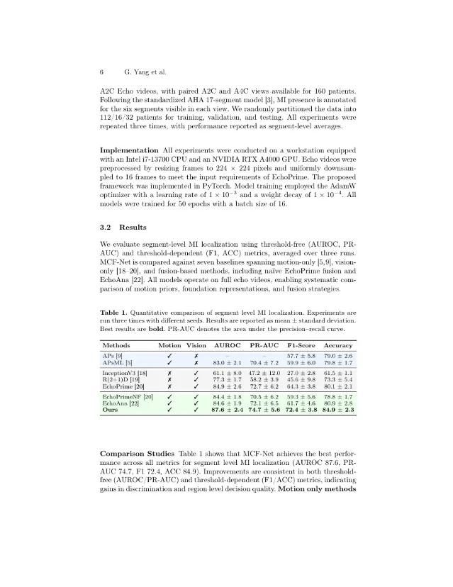 MCF-Net 的主结果与模块消融