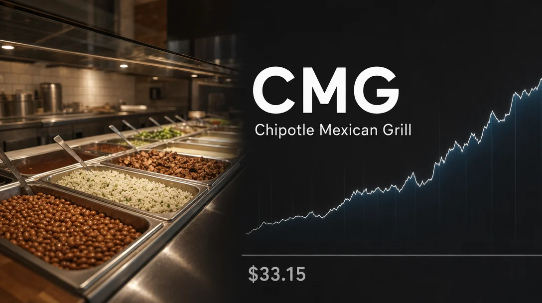 Chipotle (NYSE: CMG) — down 43% from its high, but the P/E has barely come down to earth