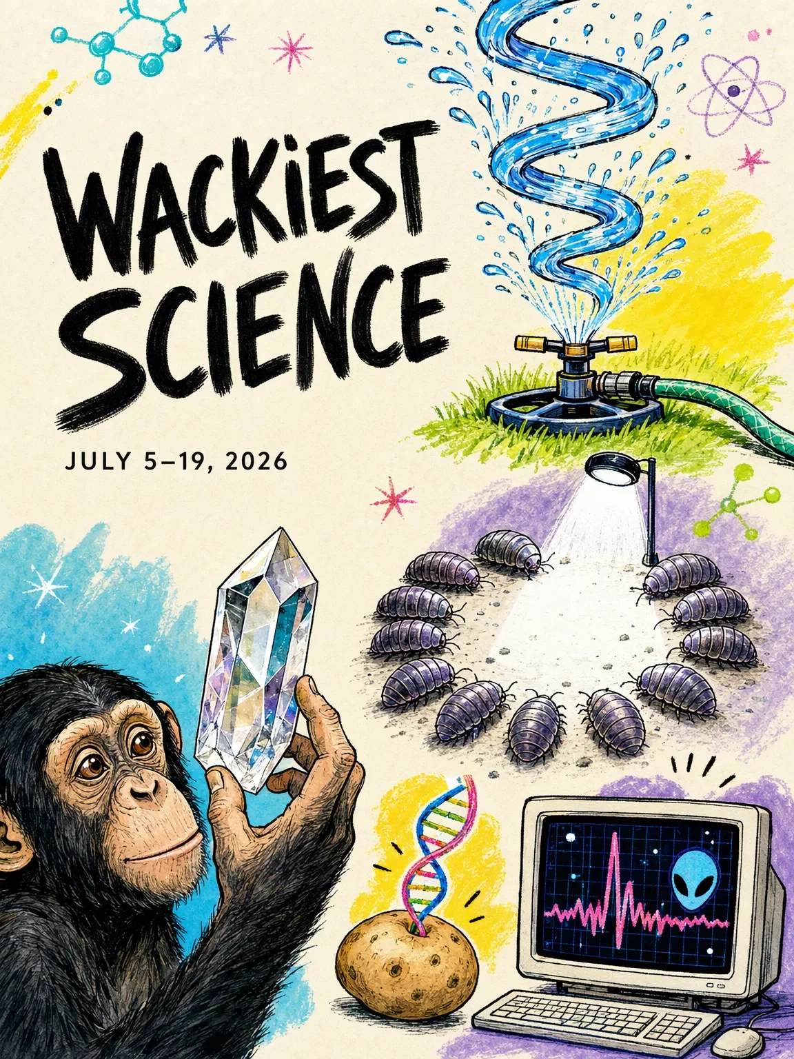 Silly sprinklers, crystal-hoarding chimps, and a detector that found fake aliens