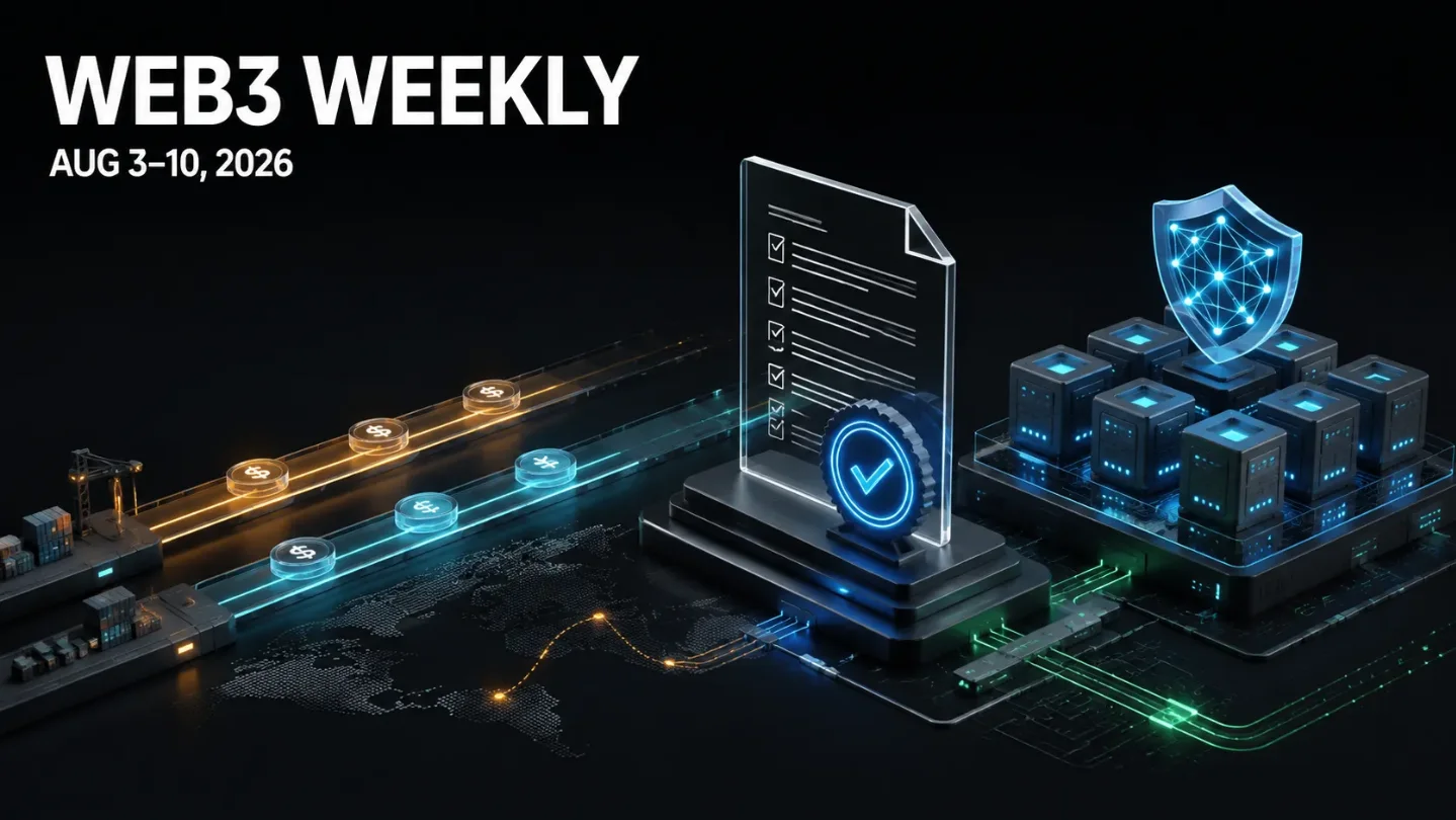 Web3 Weekly: August 3-10, 2026 — Stablecoin rails lead as MiCA advice tightens