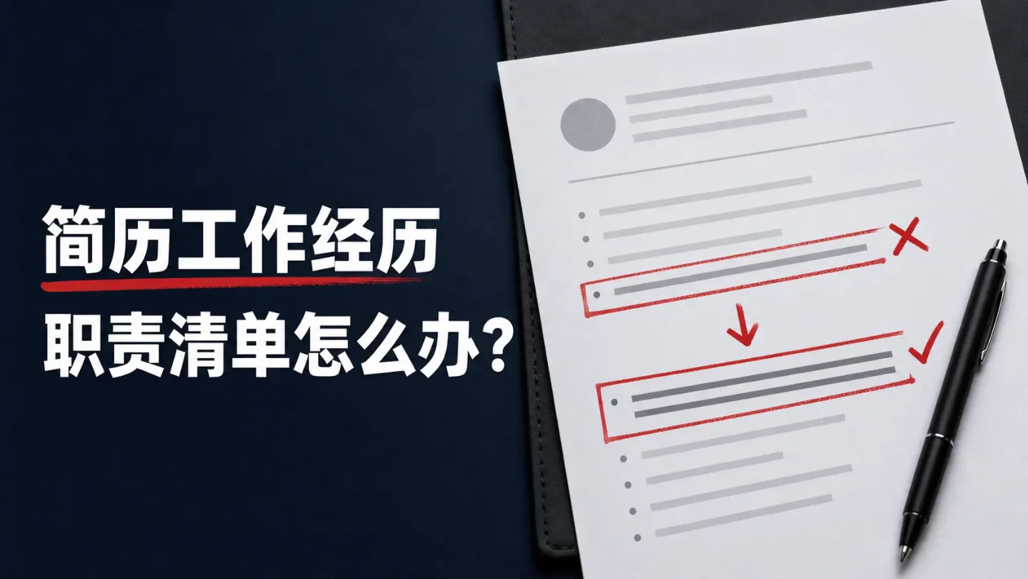 简历工作经历写成职责清单怎么办?4步改成能扛面试追问的业绩证据