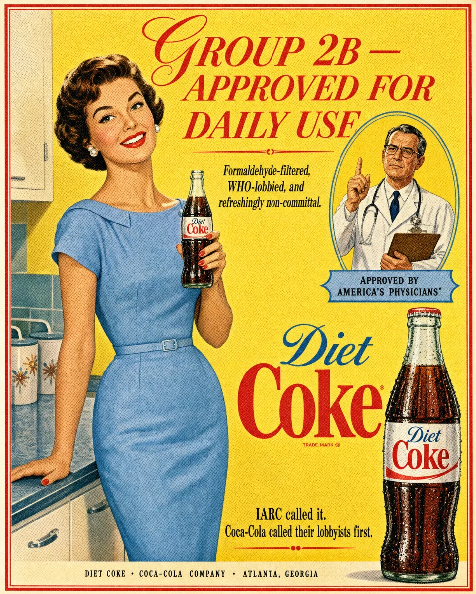 🥤 Diet Coke told you the science approved it. The lobbyists were already on the phone.