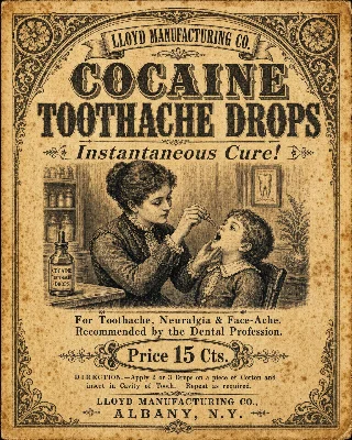 💊 In 1885, you bought cocaine for your kid's toothache. At the drugstore.