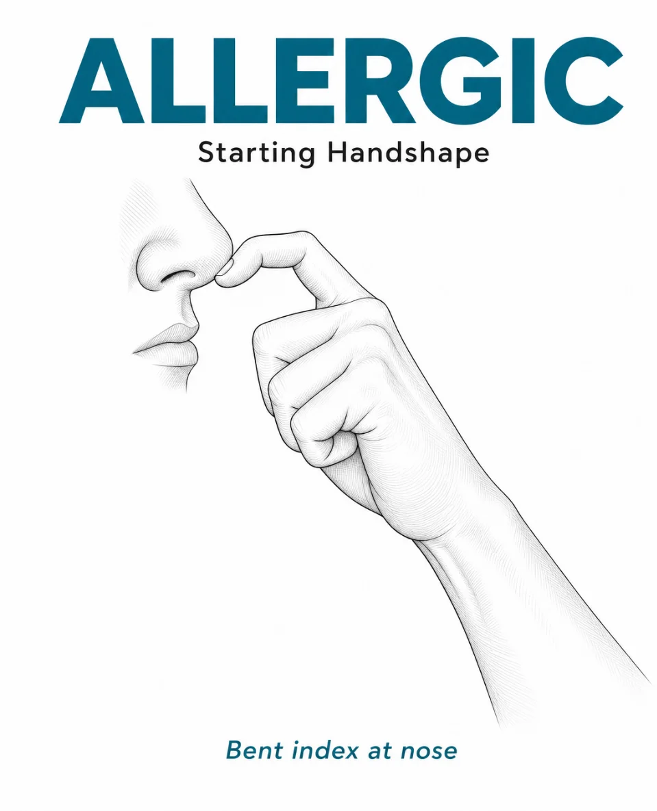 🤧 ASL Sign of the Day: ALLERGIC