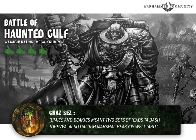 Ghazghkull at the Battle of Haunted Gulf