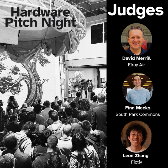 Hardware Pitch Night — Physical AI event cover, dark background with branding and event title