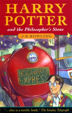 The UK first edition cover of Harry Potter and the Philosopher's Stone, illustrated by Thomas Taylor, published June 26, 1997