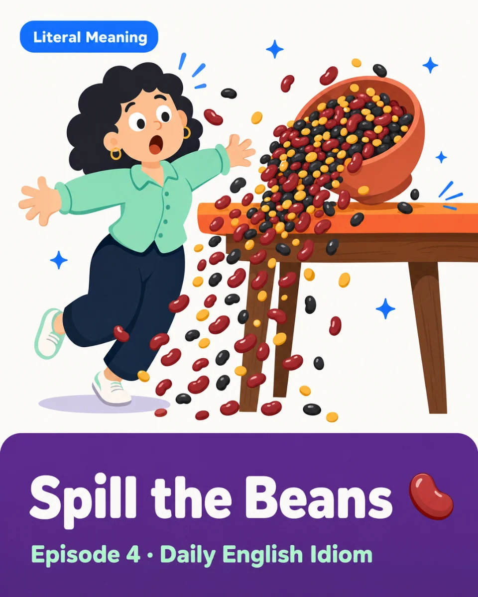 🫘 Spill the Beans — Today's English Idiom