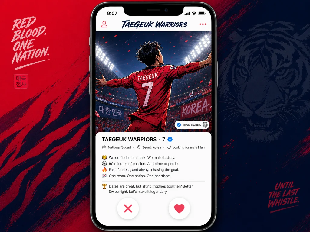 TAEGEUK WARRIORS, 33 — A 2026 World Cup Dating Profile