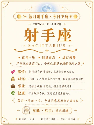 🌕 蓝月特别版 · 十二星座今日运势 · 2026年5月31日