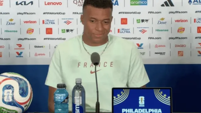 Kylian Mbappe speaking before France vs Iraq