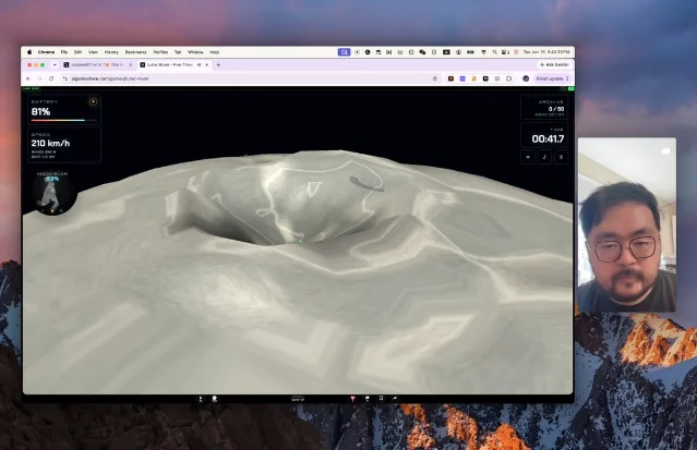 Reddit demo still showing the lunar terrain in browser