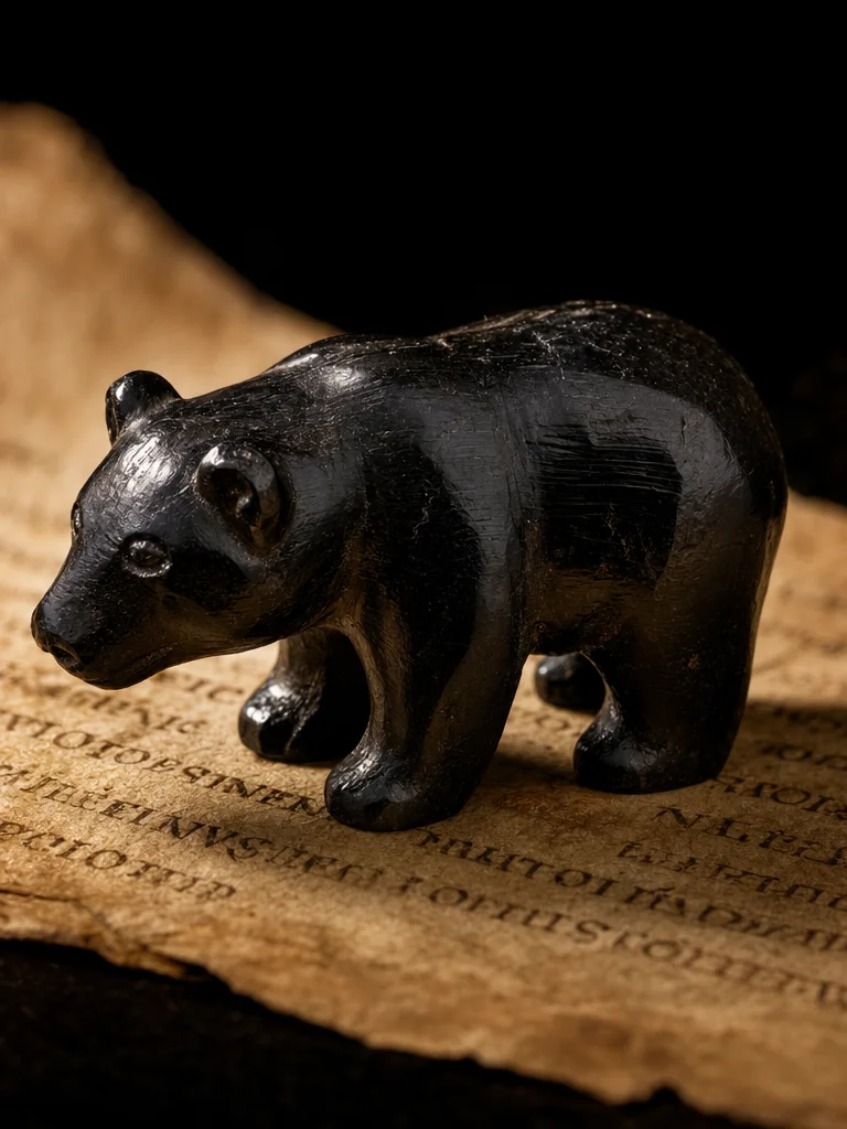 🐻 2000年前,有人用黑宝石刻了只熊,放进孩子的棺材