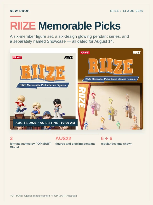 RIIZE Memorable Picks: 6 figures, 6 glowing pendants, Aug 14