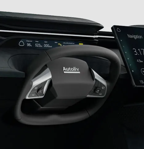 Autoliv foldable steering wheel, designed for autonomous driving scenarios