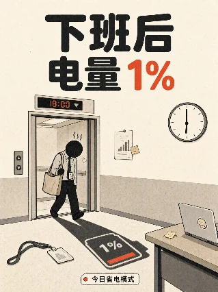 下班后，电量 1%