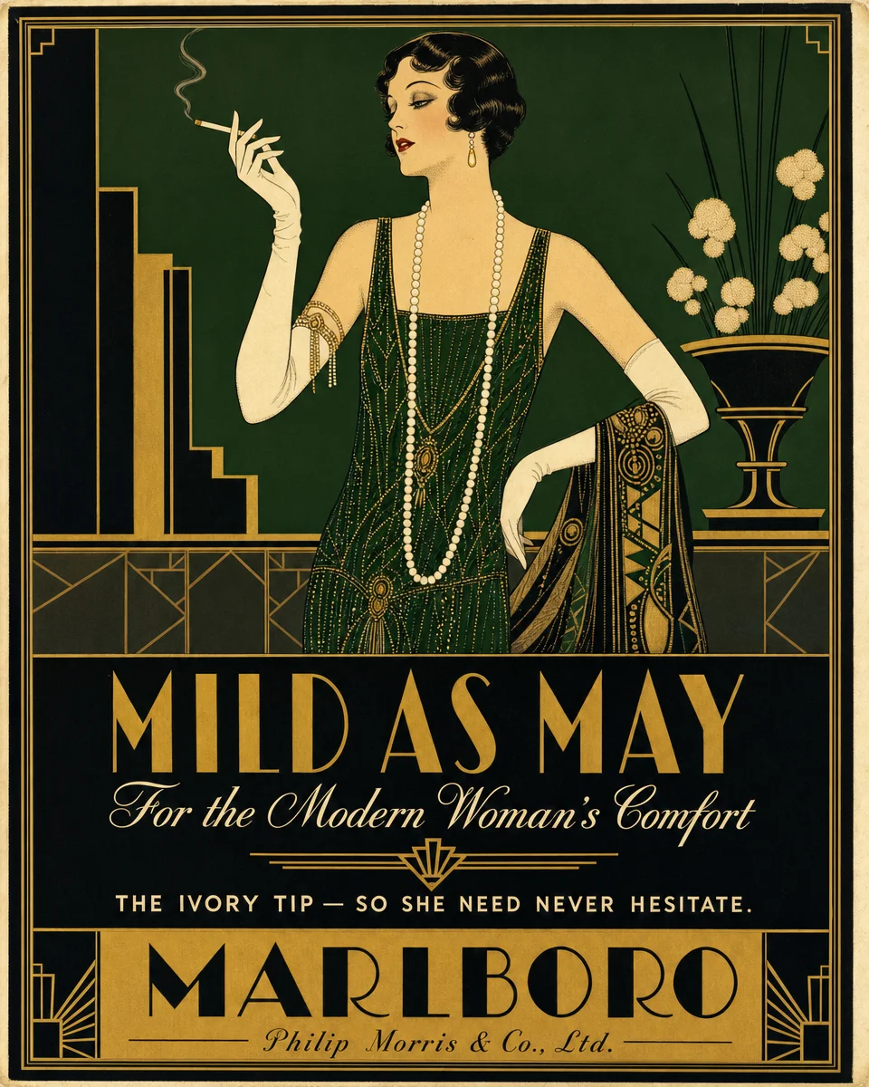 🚬 Marlboro told women it was mild as May. The ivory tip was for their comfort.