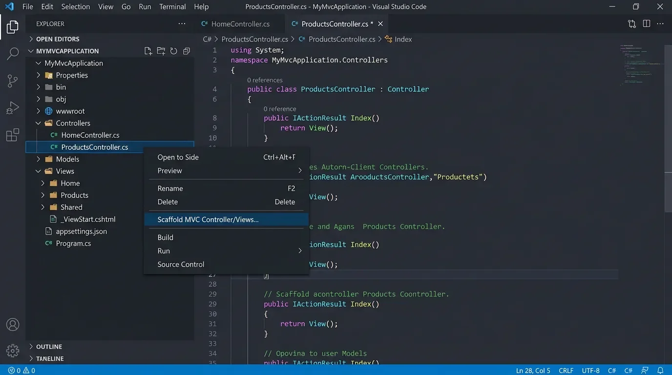 MVC scaffolding for VS Code, Visual Studio-style