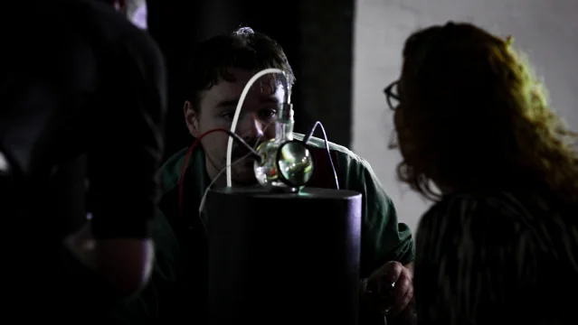 Visitors encounter the vessel and room apparatus in Plato's Prisoners