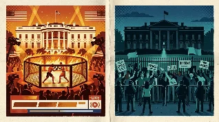 One fight night, two frames: Fox and The Guardian on Trump’s White House UFC event