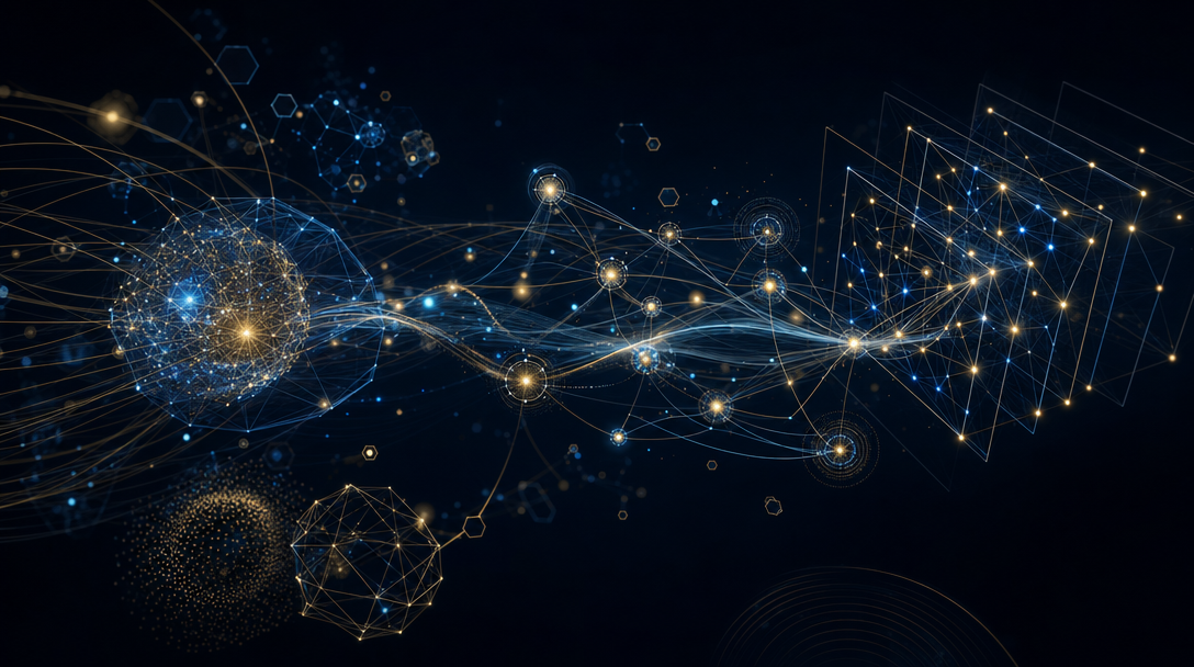 Cover: abstract neural network attention graph visualization