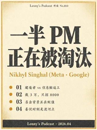 一半 PM 正在被淘汰 —— Nikhyl Singhal 的 4 个反直觉判断 | Lenny's Podcast 精读 No.010