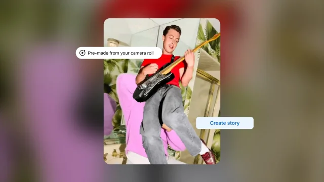 Facebook prompt to create a story from camera roll material