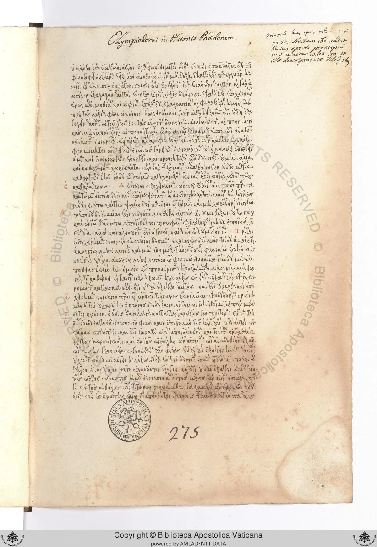The last scholarch's notebook: Olympiodorus on Plato, 1538
