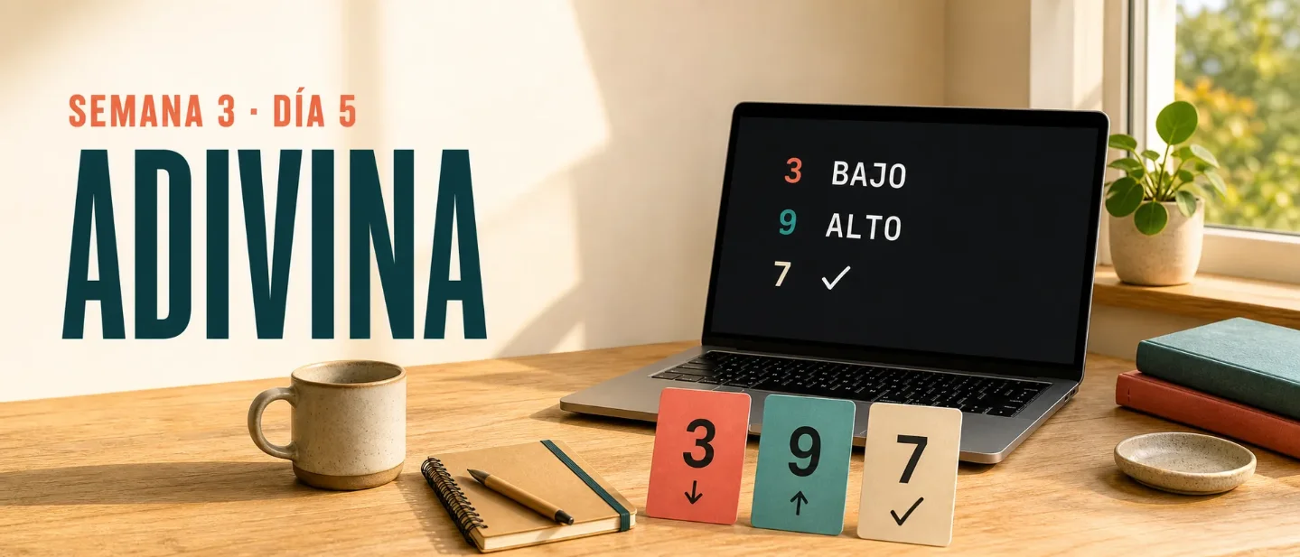 Semana 3 · Día 5: Juego de adivinanza con pistas en Python