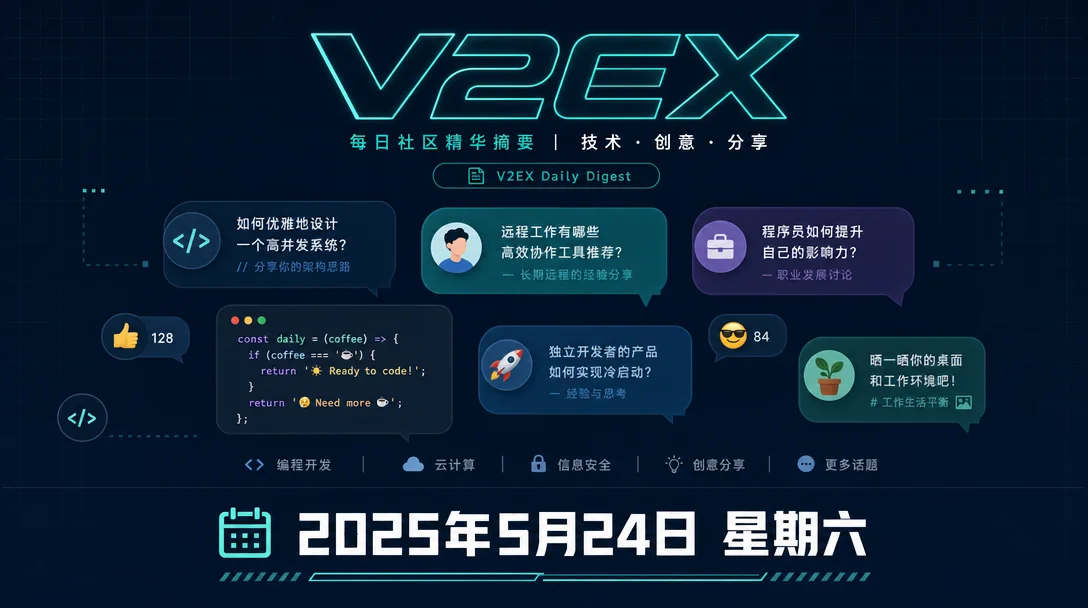 V2EX 热门日报 · 2026-05-19:AI 工具滥用、程序员职业焦虑与选车大参考