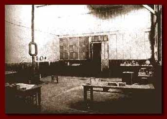 The interior of the Curie shed laboratory where radium was isolated, 1898–1902