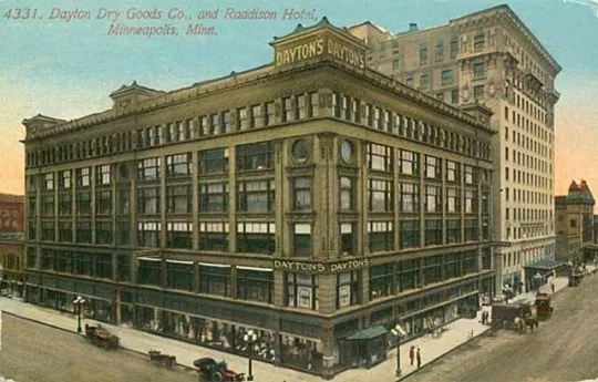 Dayton Dry Goods Co. building at 700 Nicollet Ave., Minneapolis — the original site of what became Target Corporation, circa 1912