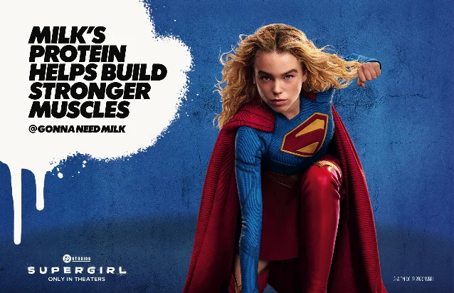 Supergirl 主题牛奶包装与宣传物料