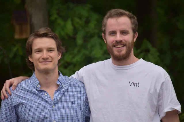 Vint co-founders Nick King and Patrick Sanders standing outdoors