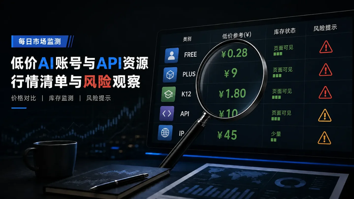 7月28日 AI号探低价快报:GPT Free 0.28元,Plus 9元,K12 1.80元