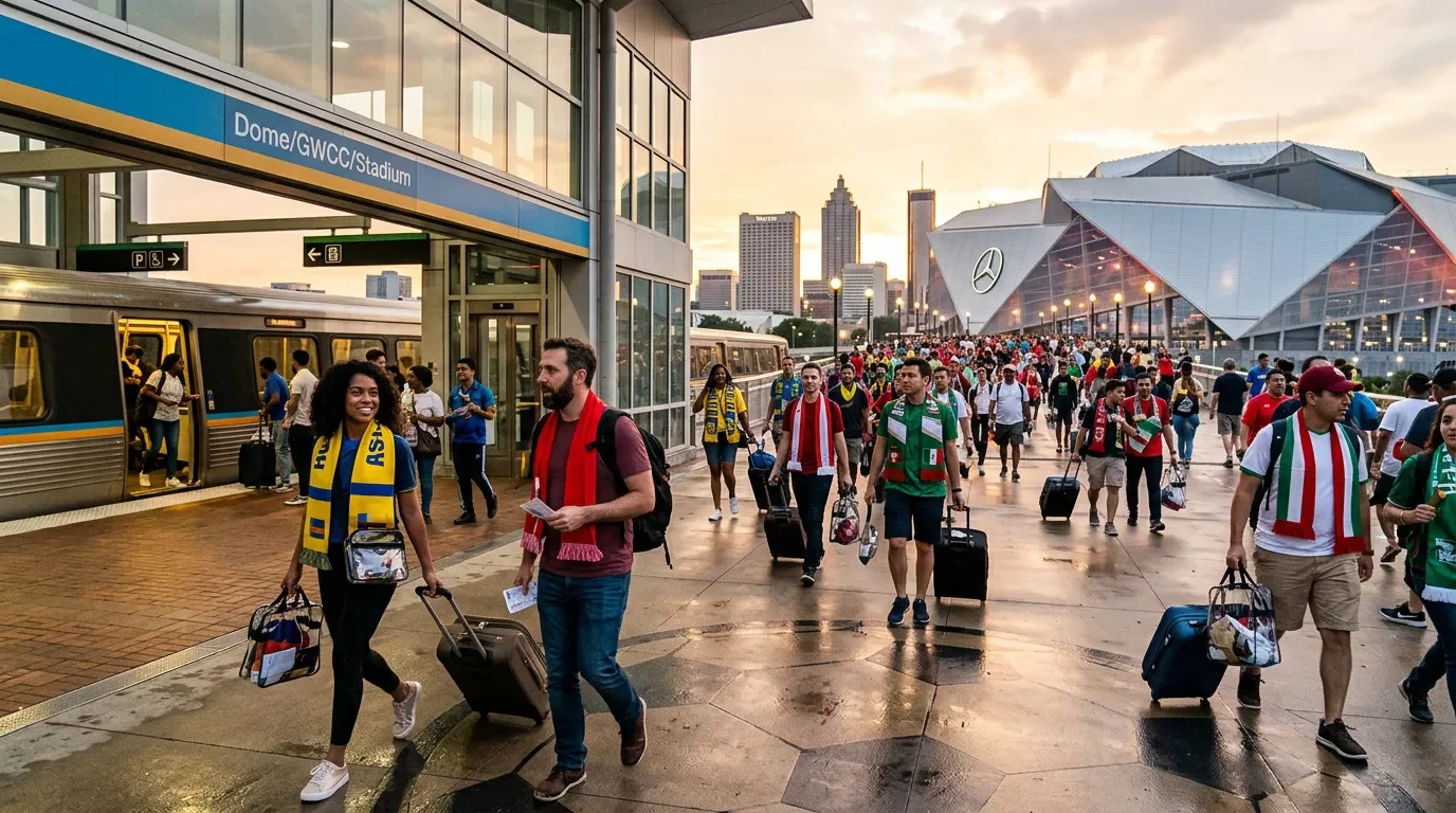 Atlanta World Cup airport-to-stadium guide: ATL rail, MARTA stations, Fan Festival, and gate timing