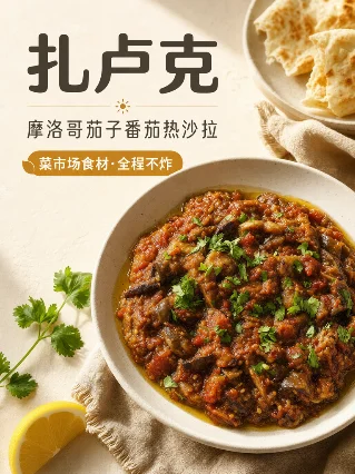 扎卢克：摩洛哥人午餐桌上的茄子番茄热沙拉，中国年轻人几乎没听说过