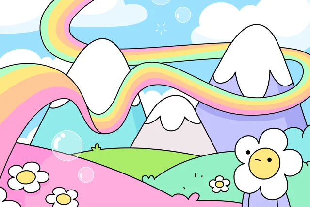 Doodles collection banner — colorful artwork, Burnt Toast style